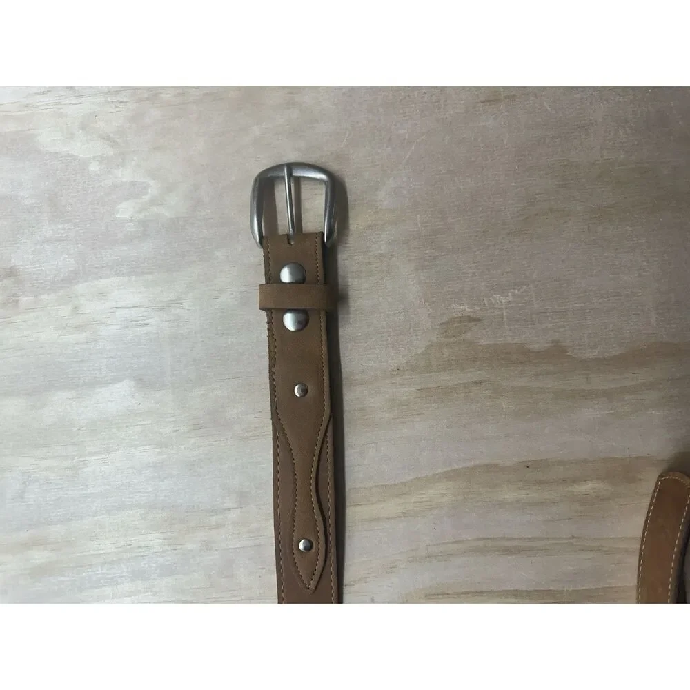 King Size Genuine Leather Belt‎ Sz 48” Brown Made In America Men’s